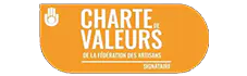 Label orange Charte de valeurs de la F&eacute;d&eacute;ration des Artisans, signataire